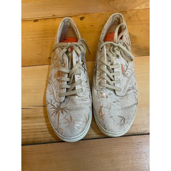 VANS Off The Wall Golden Metallic Palm Tree Sneakers - Size 10. womens - Picture 2 of 5